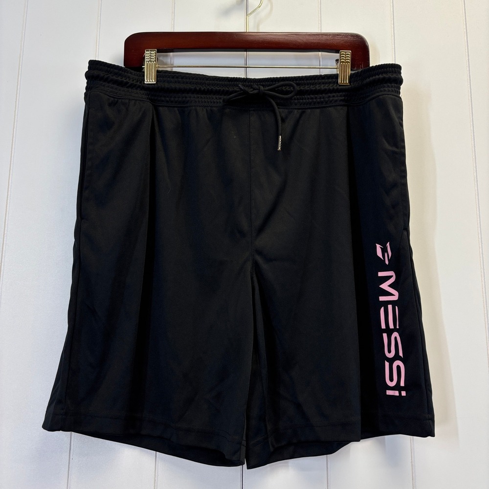 Messi Mens Athletic Graphic Print Training Soccer Shorts Size XL Active Sports